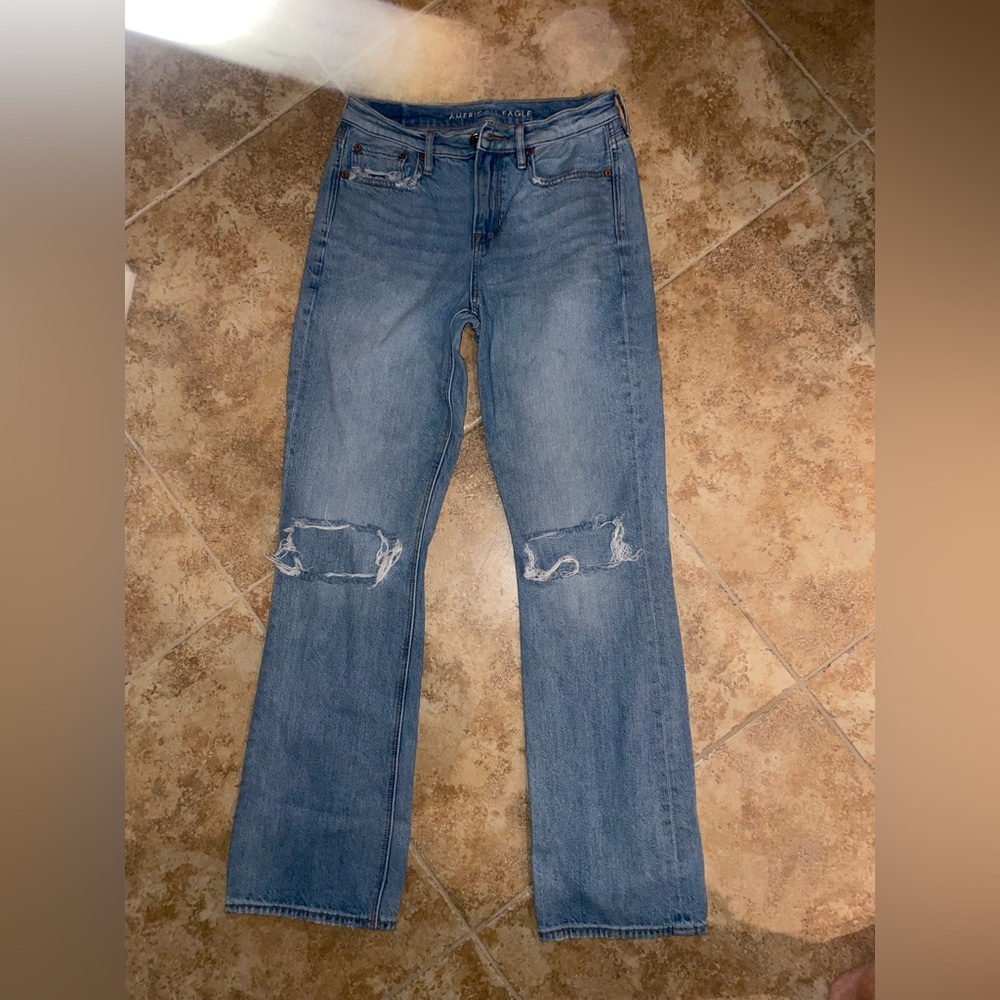 American Eagle high rise distressed 90’s bootcut denim women’s jeans - Picture 9 of 10